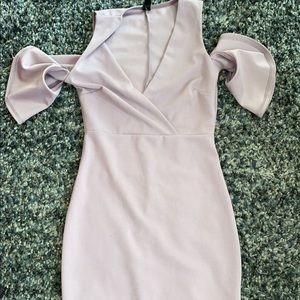 Lavender mini flutter sleeve dress